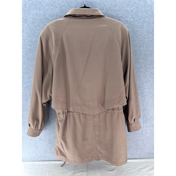 Vintage Forrani Women's sz M Khaki Sport Coat Light Jacket Drawstring Waist 90s - Picture 2 of 11